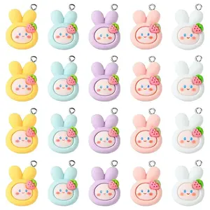 25Pcs 5 Colors Opque Resin Animal Pendants