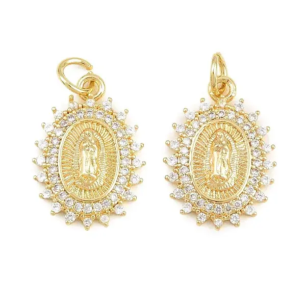 Religion Brass Micro Pave Clear Cubic Zirconia Pendants