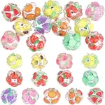 13Pcs 13 Colors Fruit Round Resin Beads