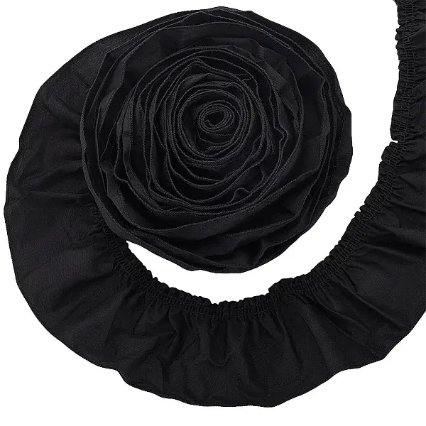 Cotton Pleated Lace Trim Ribbon