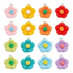 16Pcs 8 Colors Opaque Resin Pendants