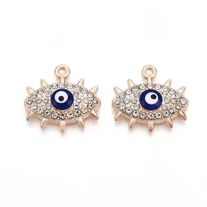 Alloy Rhinestone Enamel Pendants