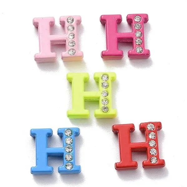 Spray Painted Zinc Alloy Slide Charms
