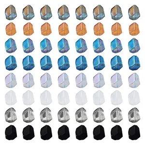 120Pcs 8 Colors Electroplate Transparent Glass Beads