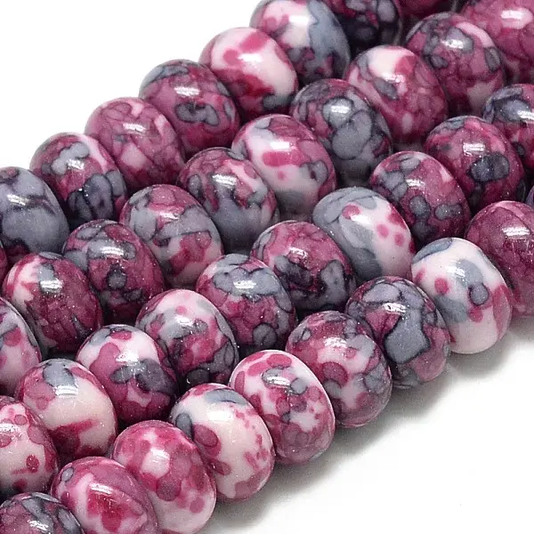 Synthetic Ocean White Jade Beads Strands