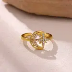 Brass Micro Pave Cubic Zirconia Cuff Open Rings