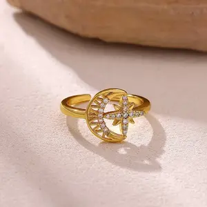 Brass Micro Pave Cubic Zirconia Cuff Open Rings