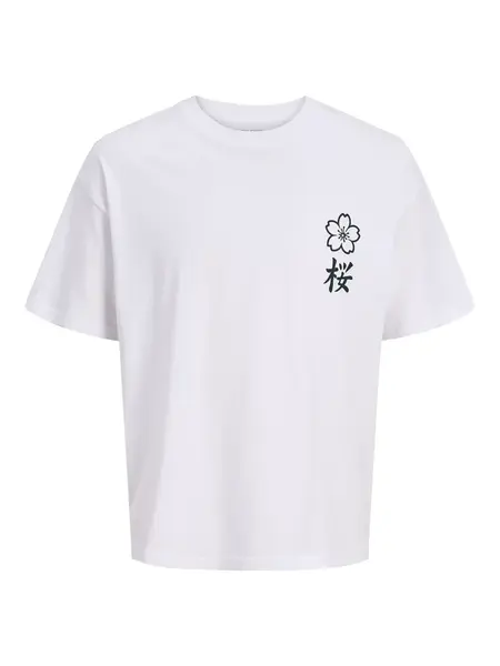 JACK & JONES Tričko 'JJDYLAN'  čierna / biela