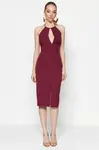 Večerní šaty Trendyol Damson Woven Piping