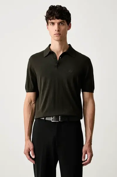 Armani Exchange úpletové polo tričko pánske bavlnené