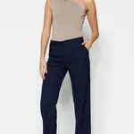 Trendyol Navy Blue Straight Cut Tkané kalhoty