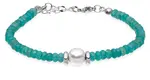 Troli Něžný tyrkysový korálkový náramek s perlou VESB0712S-B