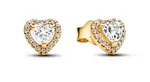 Pandora Něžné pozlacené srdíčkové náušnice Shine Timeless 268427C01