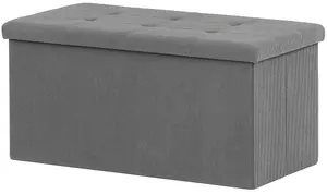 AUTRONIC taburet s úložným prostorem TAB-472 GREY6 šedý, manšestr