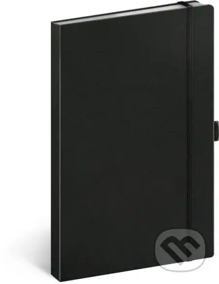 Notes Černý - tečkovaný (s gumičkou na uzavření a poutkem na tužku)