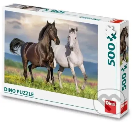 Puzzle 500 Zamilovaní koně - puzzle z kategorie Zvířata
