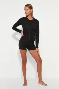 Trendyol Black Shorts High Waist Regular Leg Bikini Bottom