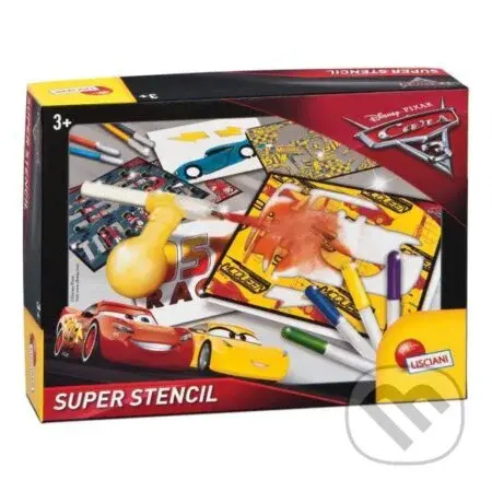 Cars 3 Super Stencil - Originální sada umožňující přeměnu klasických fixek ve sprejové - hra z kategorie Vzdělávací hry