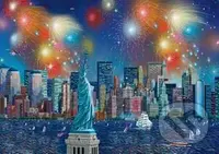 Statue of Liberty with fireworks - puzzle z kategorie Města a stavby