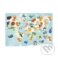 Mapa Zvieratká sveta 40 ks magnetiek (Janod Magnetická hračka pre deti) - hra z kategorie Vzdělávací hry