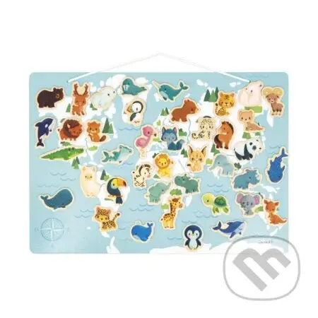 Mapa Zvieratká sveta 40 ks magnetiek (Janod Magnetická hračka pre deti) - hra z kategorie Vzdělávací hry