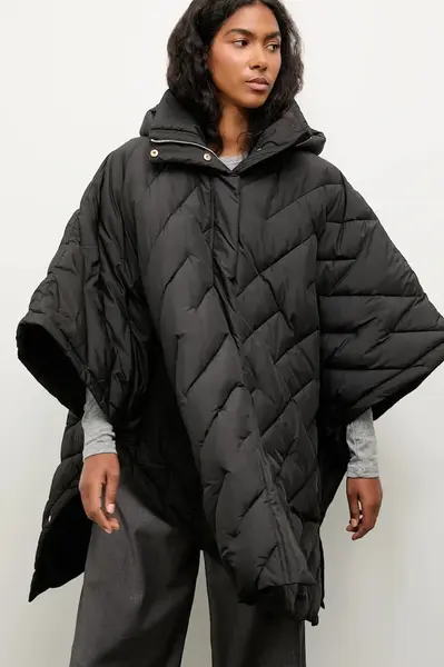 Bunda Answear.LAB černá barva, přechodná