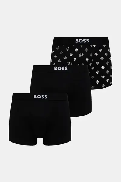 Boxerky BOSS Trunk 3P BOSS ONE D 3-pack pánské, černá barva, 50549832
