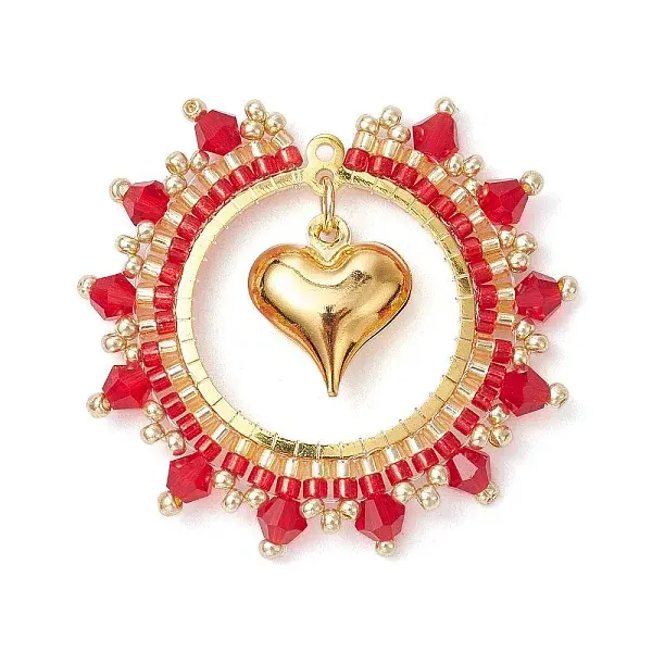 Cylinder Seed Flat Round Pendants