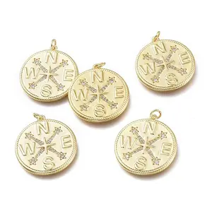 Brass Micro Pave Clear Cubic Zirconia Pendants
