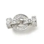 Ring Brass Micro Pave Clear Cubic Zirconia Fold Over Clasps
