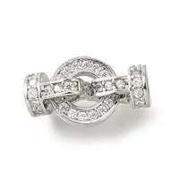 Ring Brass Micro Pave Clear Cubic Zirconia Fold Over Clasps