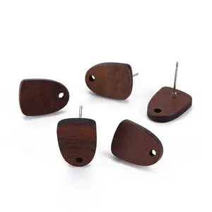 Walnut Wood Stud Earring Findings