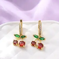 Brass Micro Pave Cubic Zirconia Hoop Earrings