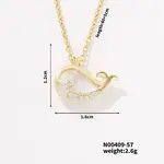 Fashionable Brass Clear Cubic Zirconia Pendant Cable Chain Necklaces for Women