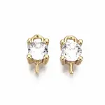 Brass Micro Pave Clear Cubic Zirconia Peg Bails Charms