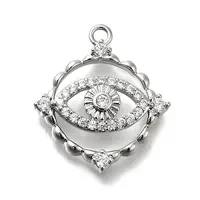 Brass Micro Pave Cubic Zirconia Pendants