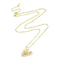 Brass Micro Pave Clear Cubic Zirconia Pendant Necklaces