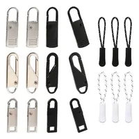 6Pcs Plastic Zipper Puller and 12Pcs Alloy Replacement pull-tab Accessories