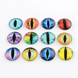Half Round/Dome Dragon Eye Pattern Glass Flatback Cabochons for DIY Projects