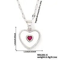 Chic Heart-shaped Brass Clear Cubic Zirconia Pendant Dapped Chain Necklace for Women