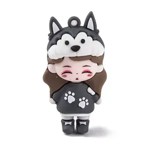 The 12 Chinese Zodiac Girl Doll PVC Plastic Pendants