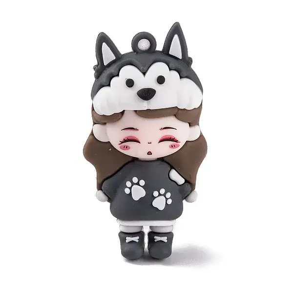 The 12 Chinese Zodiac Girl Doll PVC Plastic Pendants