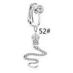 304 Stainless Steel Pave Clear Cubic Zirconia Clip on Belly Rings