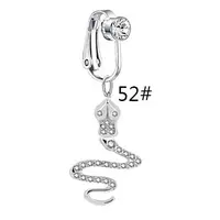 304 Stainless Steel Pave Clear Cubic Zirconia Clip on Belly Rings