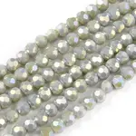 Round Full Rainbow Plated Faceted(32 Facets) Electroplate Glass Beads Strands