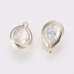 Brass Micro Pave Clear Cubic Zirconia Charms