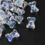 35Pcs Transparent Spray Painted Glass Beads