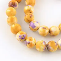 Dyed Natural Ocean White Jade Round Bead Strands
