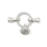 Brass Micro Pave Clear Cubic Zirconia Fold Over Clasps