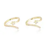 Brass Micro Pave Clear Cubic Zirconia Cuff Rings